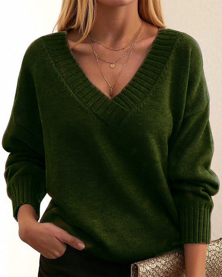 Zevina – V-Ausschnitt-Strickpullover