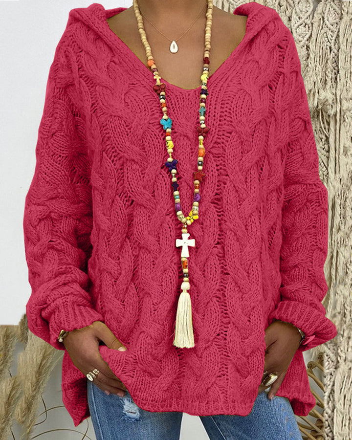 Leniva – Kapuzenpullover mit Zopfmuster