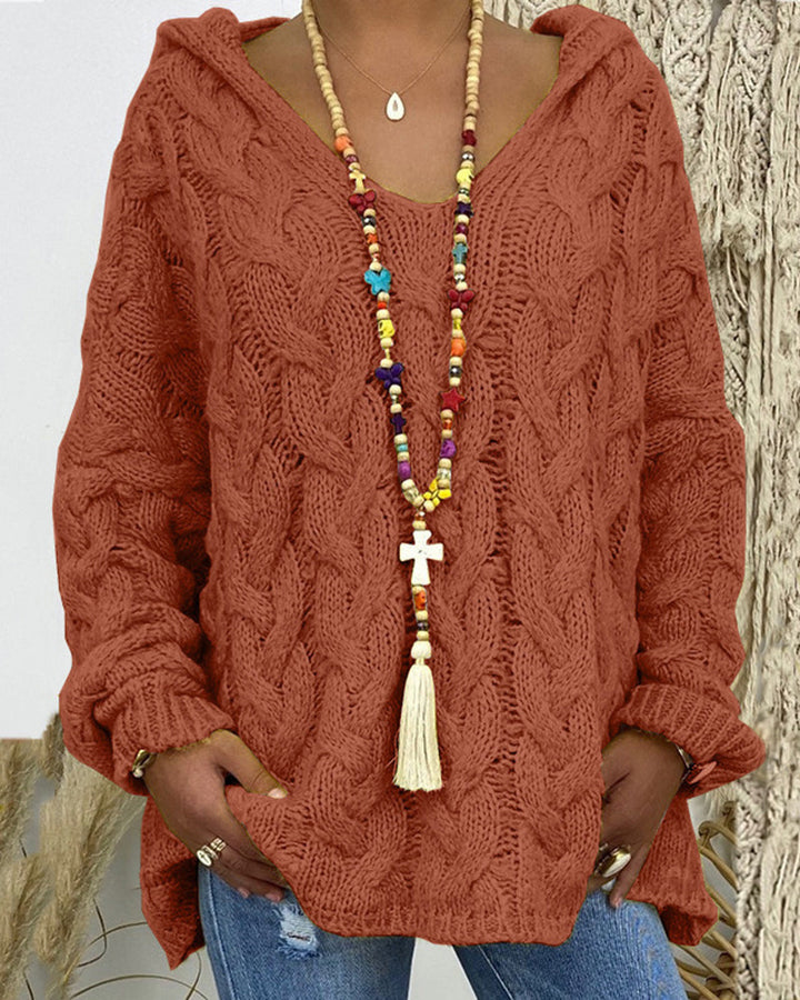 Leniva – Kapuzenpullover mit Zopfmuster