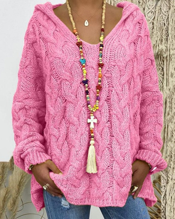 Leniva – Kapuzenpullover mit Zopfmuster