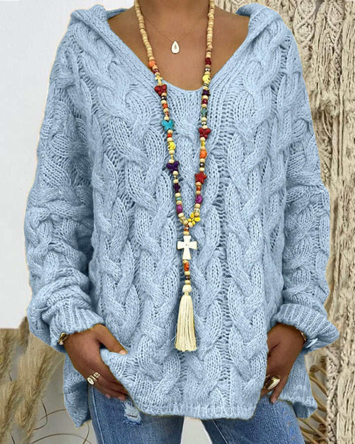 Leniva – Kapuzenpullover mit Zopfmuster