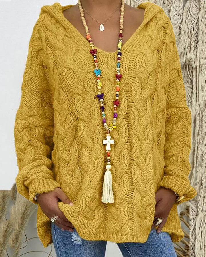 Leniva – Kapuzenpullover mit Zopfmuster