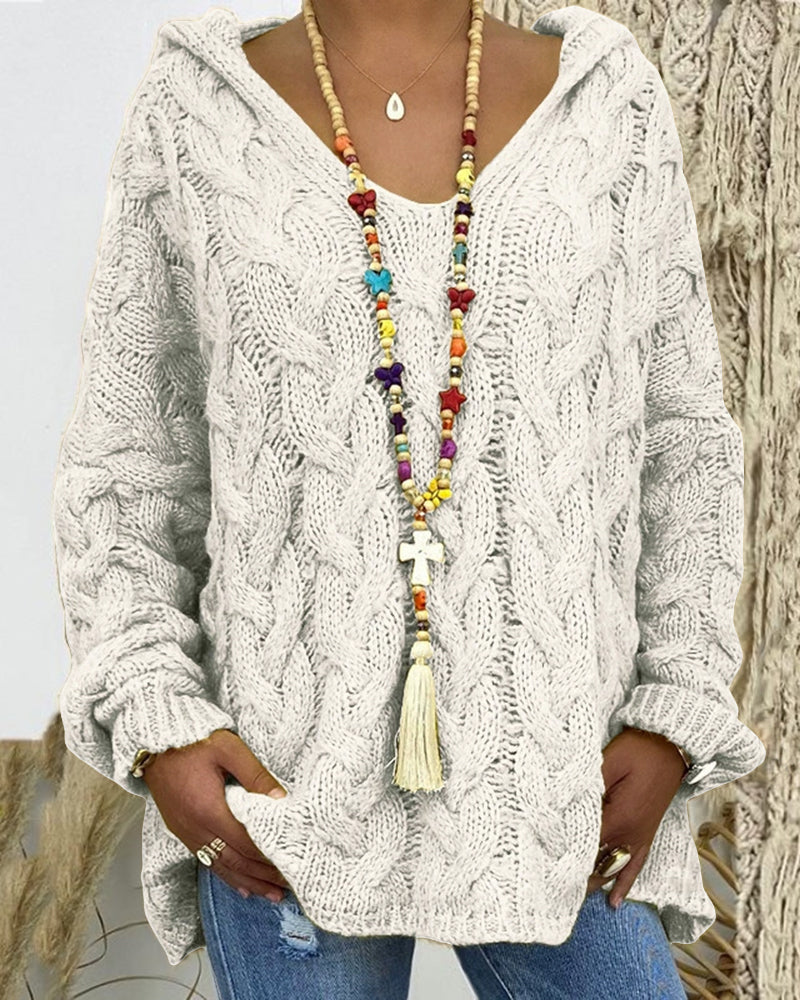 Leniva – Kapuzenpullover mit Zopfmuster