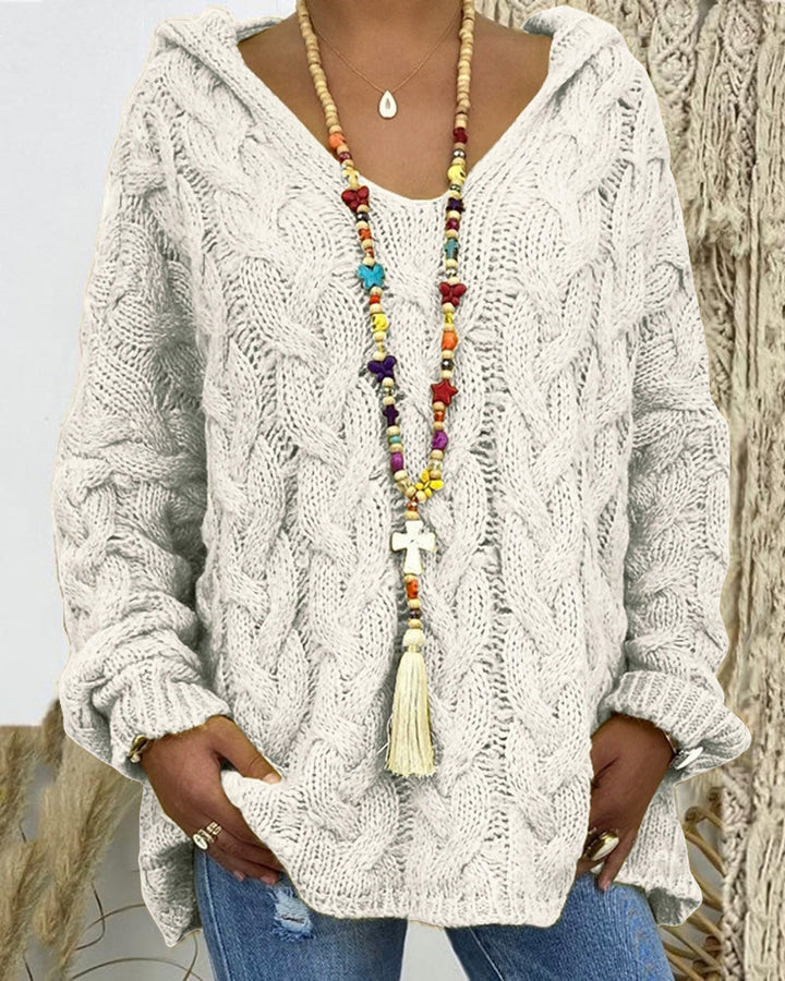 Leniva – Kapuzenpullover mit Zopfmuster