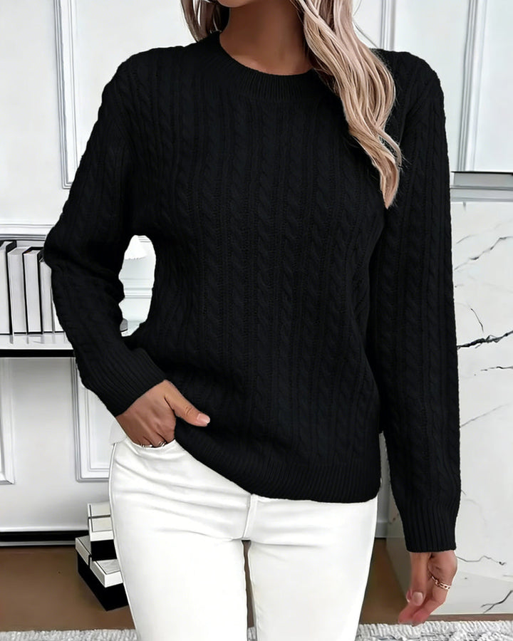 Noreya – Pullover mit Rundhalsausschnitt und Zopfstrick