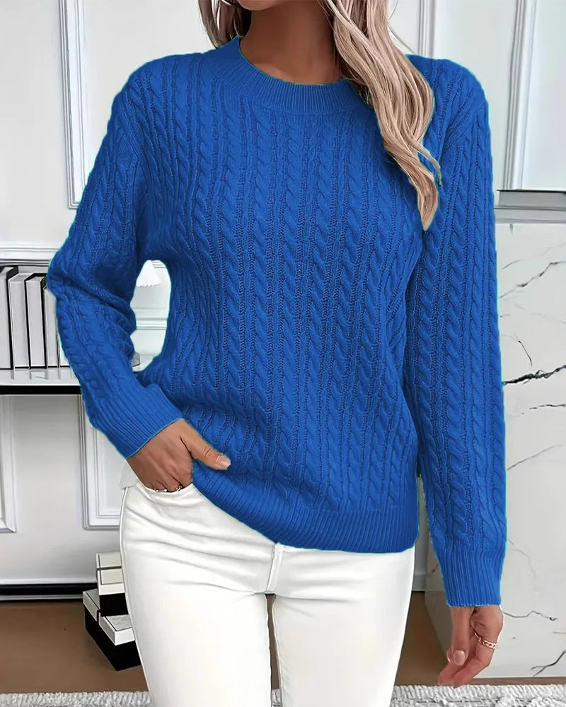 Noreya – Pullover mit Rundhalsausschnitt und Zopfstrick