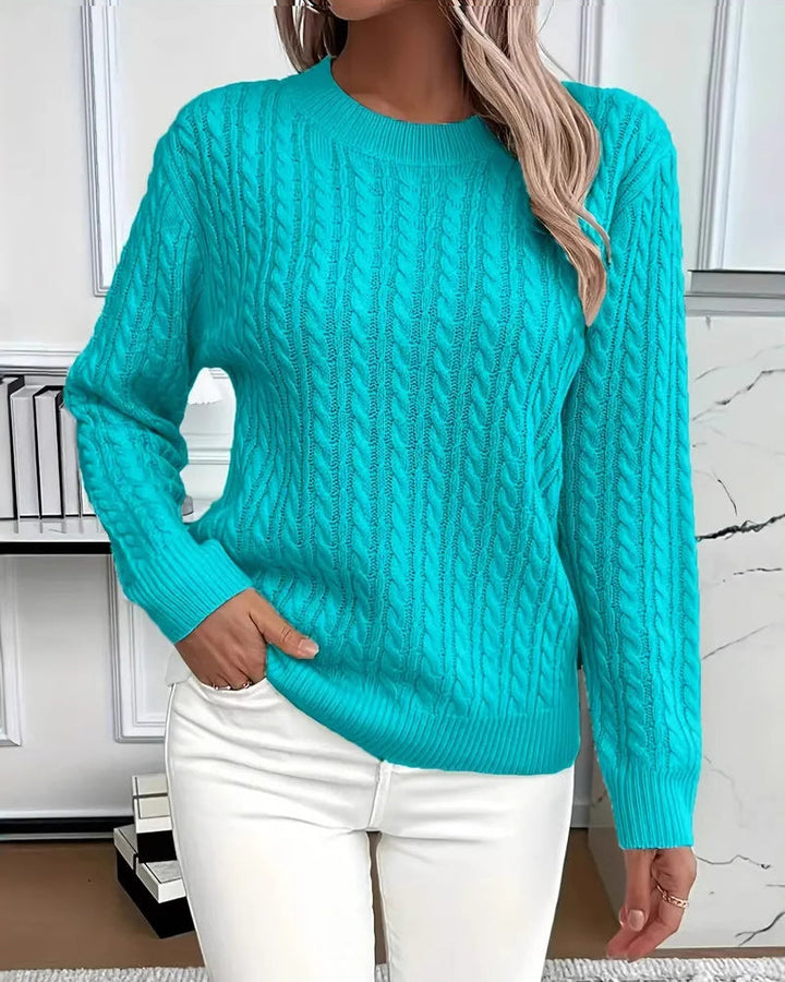 Noreya – Pullover mit Rundhalsausschnitt und Zopfstrick