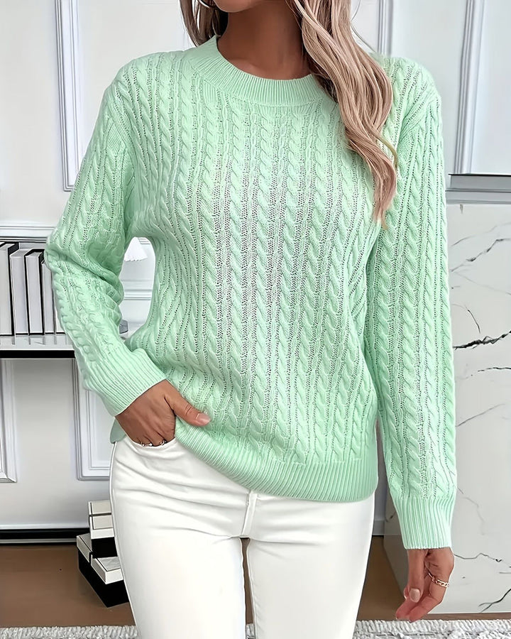 Noreya – Pullover mit Rundhalsausschnitt und Zopfstrick