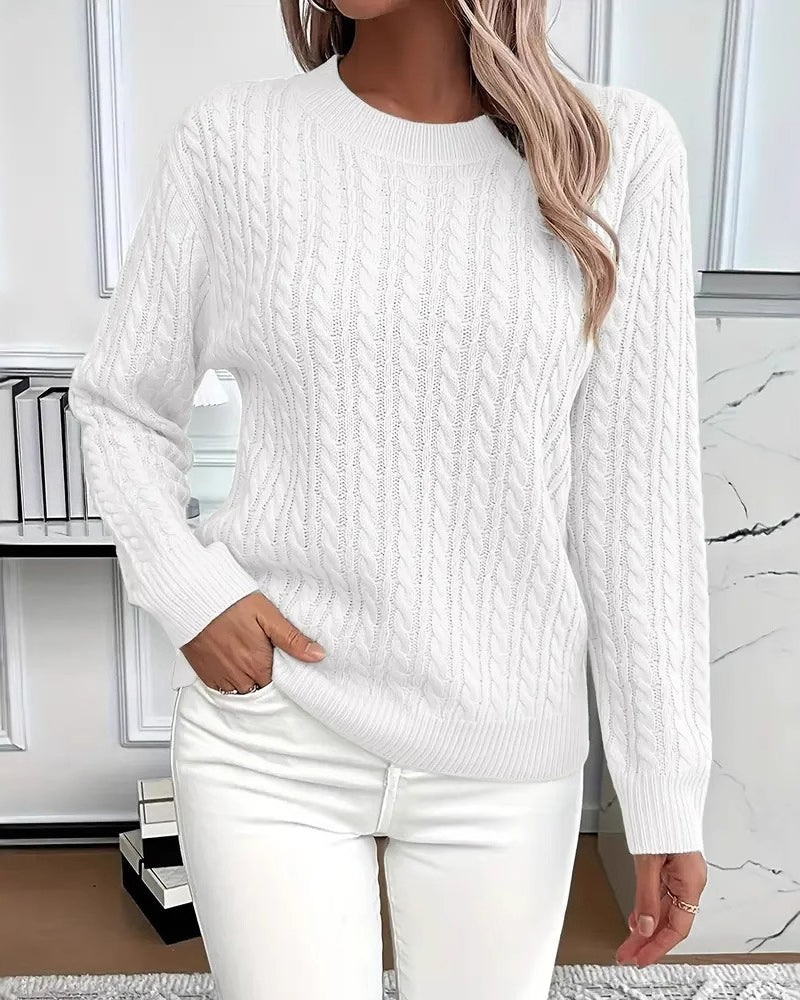 Noreya – Pullover mit Rundhalsausschnitt und Zopfstrick