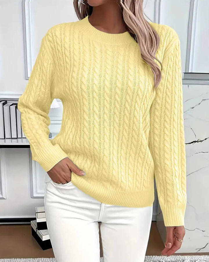 Noreya – Pullover mit Rundhalsausschnitt und Zopfstrick