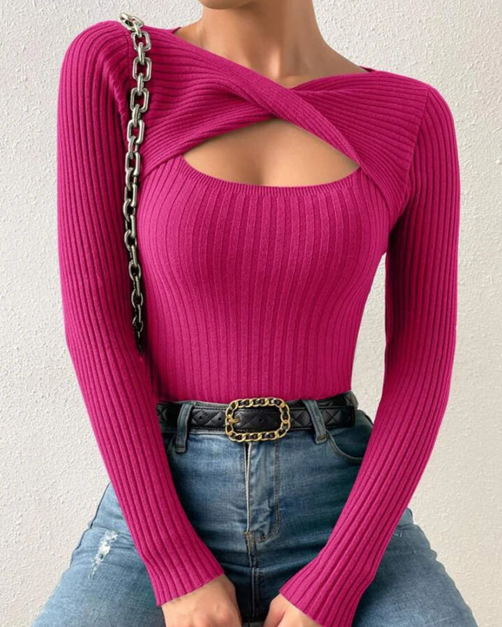 Nivara – Kreuz-Ausschnitt-Stricktop