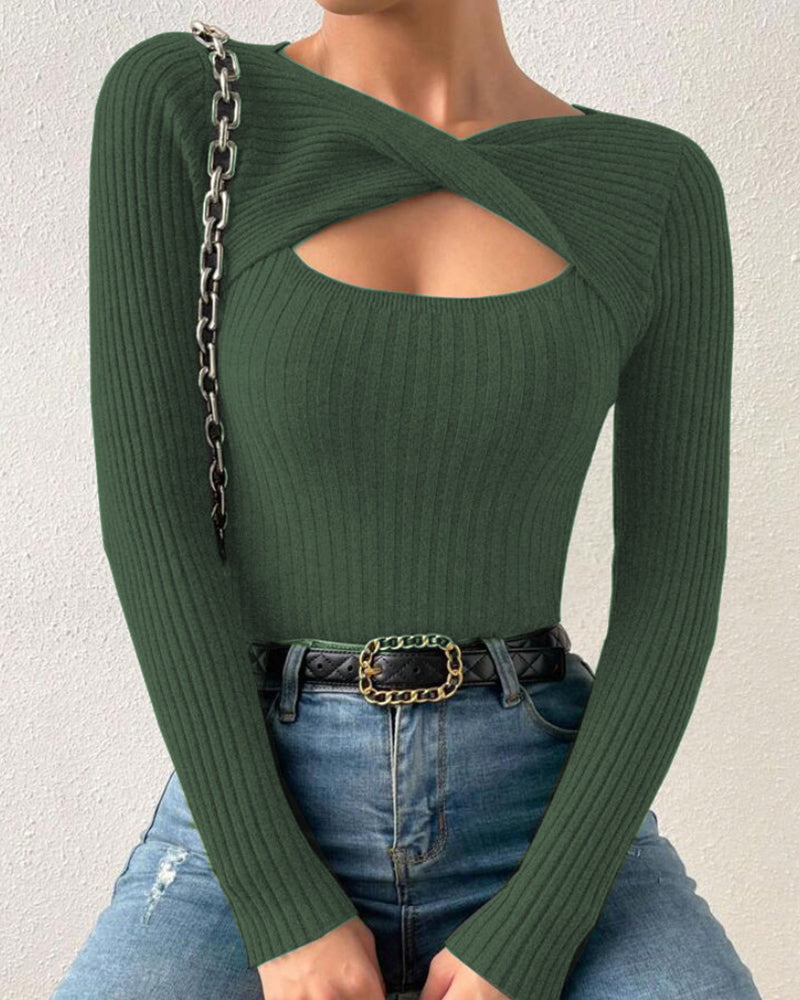 Nivara – Kreuz-Ausschnitt-Stricktop
