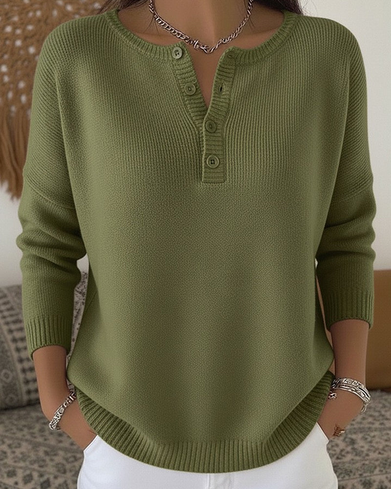 Noreva – Henley-Knopfleisten-Strickpullover