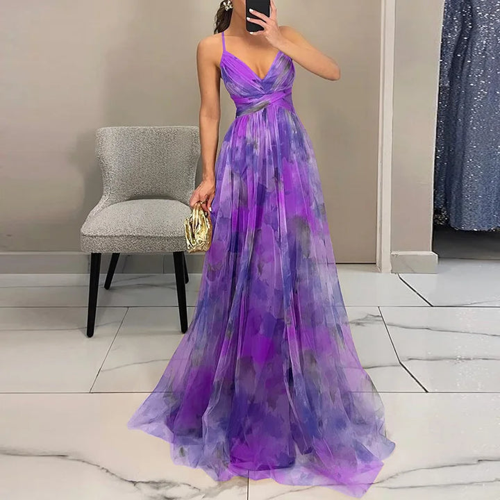 Sevira – Empire-Taille Chiffon-Maxikleid