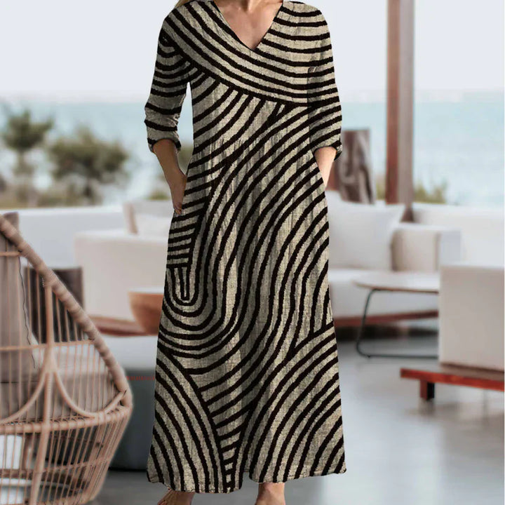 Zelvia – gestreiftes Baumwollkleid