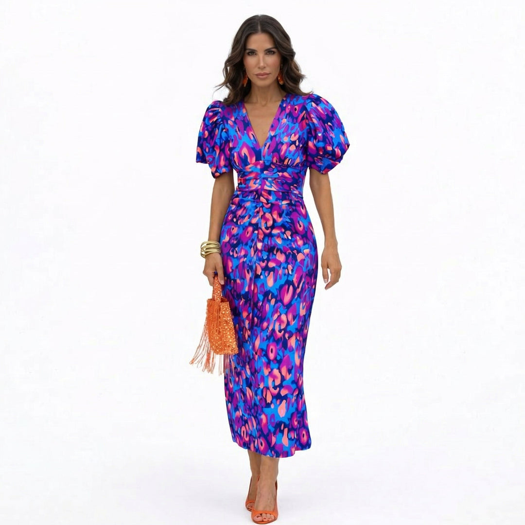 Mireli – puffärmelig bedrucktes Sommerkleid