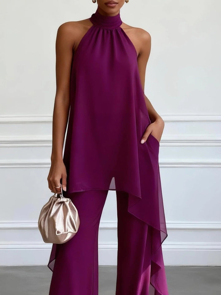 Orlise – Neckholder, gewebter Hosenanzug