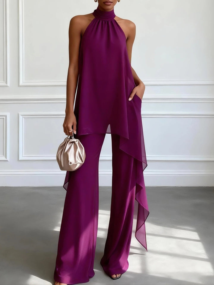 Orlise – Neckholder, gewebter Hosenanzug