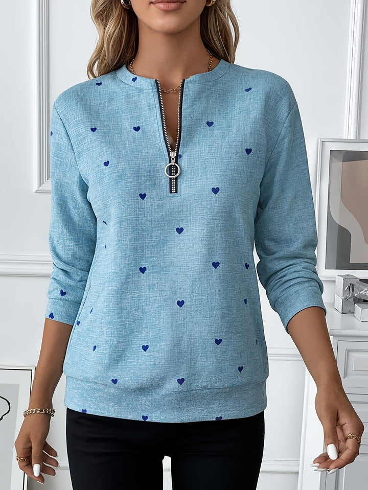 Renali – Halbreißverschluss mit Ringanhänger, Strick-Sweatshirt