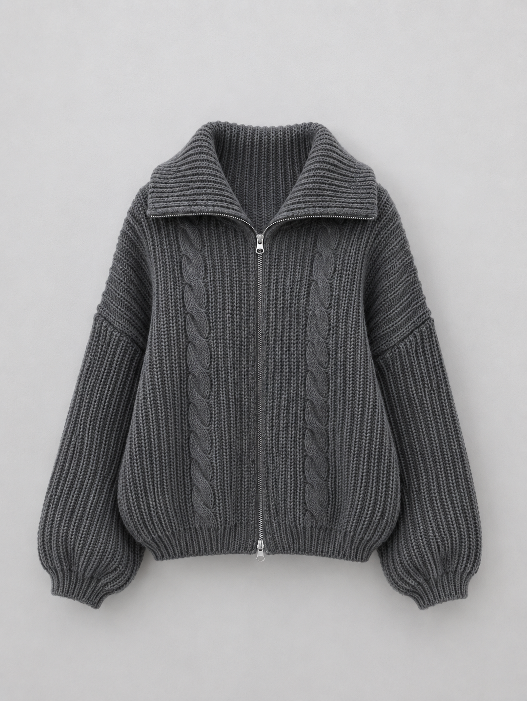 Velira – Frontreißverschluss-Strickjacke