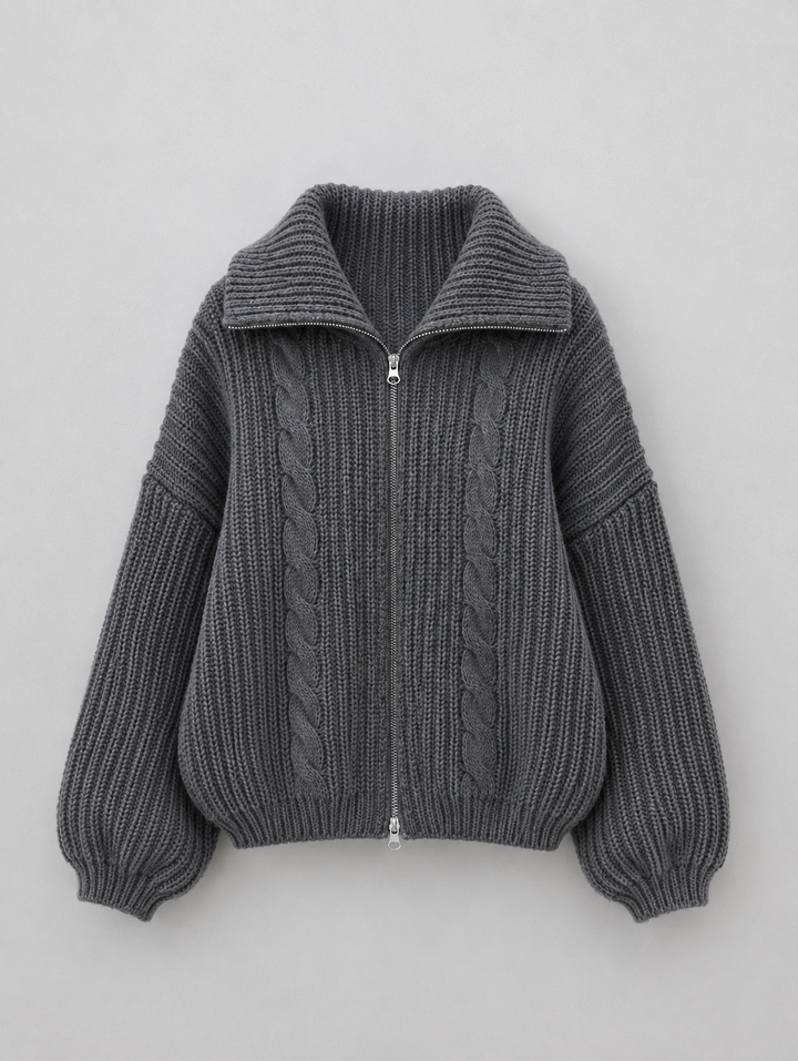 Velira – Frontreißverschluss-Strickjacke