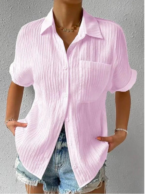 Navira – Bluse aus Baumwollmischung mit Hemdkragen