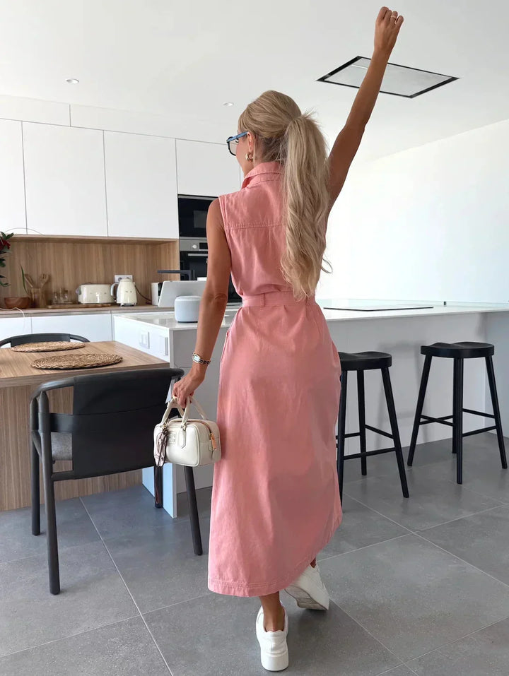 Lysena – Denimkleid mit Knopfleiste