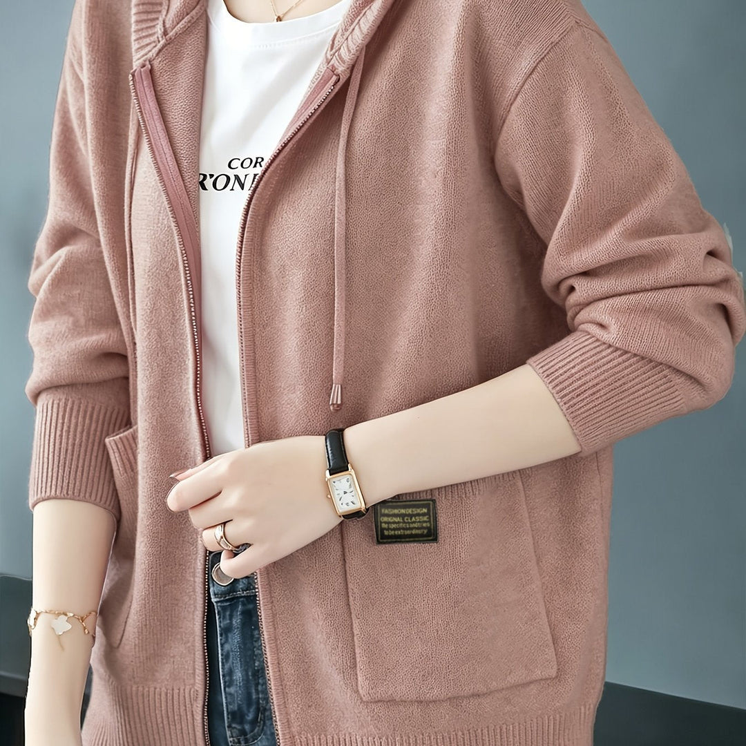 Rilena – Kapuzen-Strickjacke mit Kordelzug