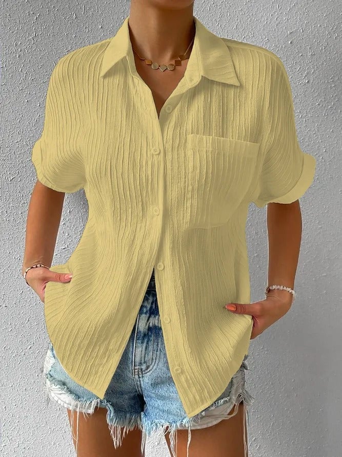 Navira – Bluse aus Baumwollmischung mit Hemdkragen