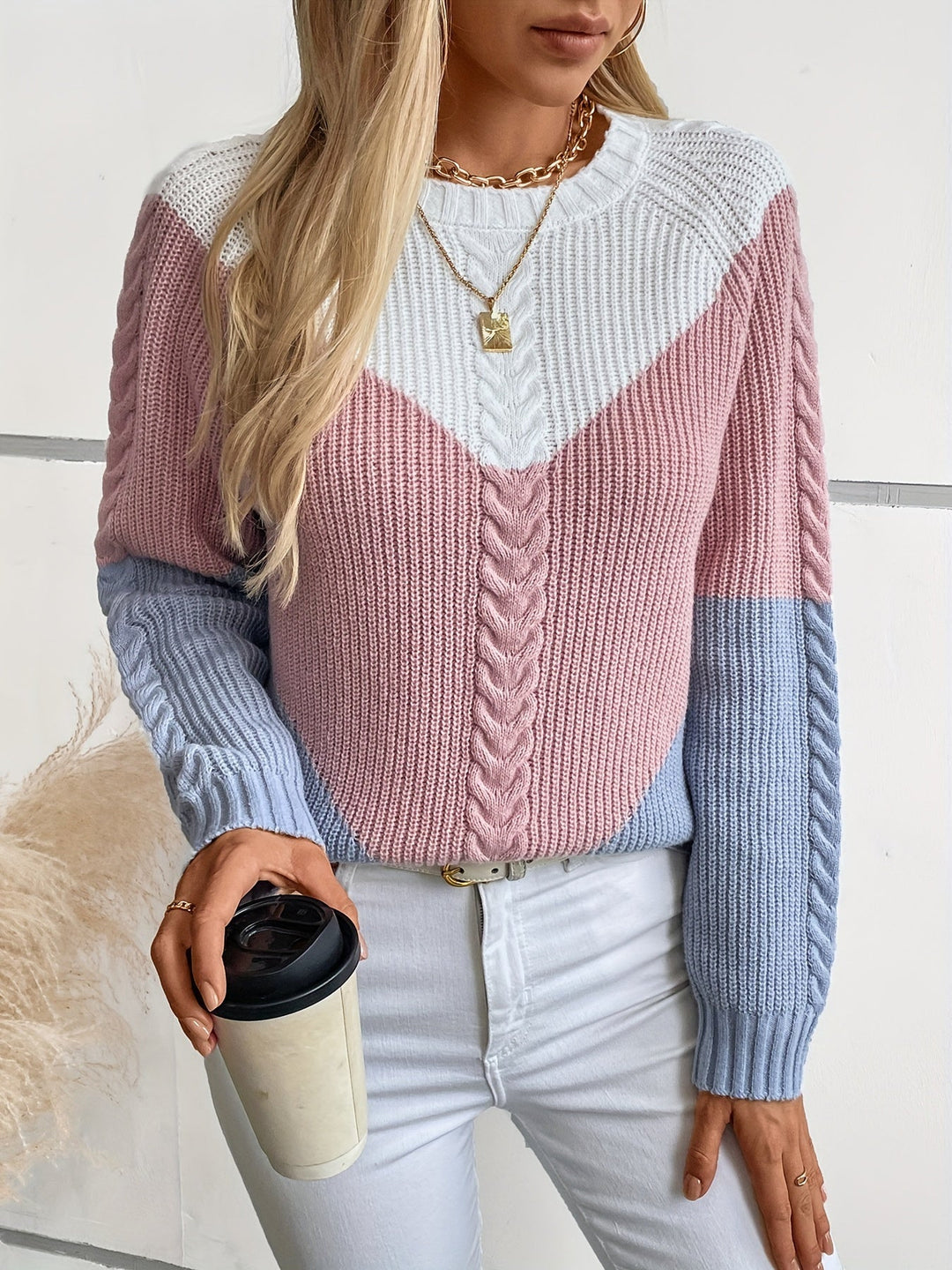 Kevara – Farbblock-Strickpullover