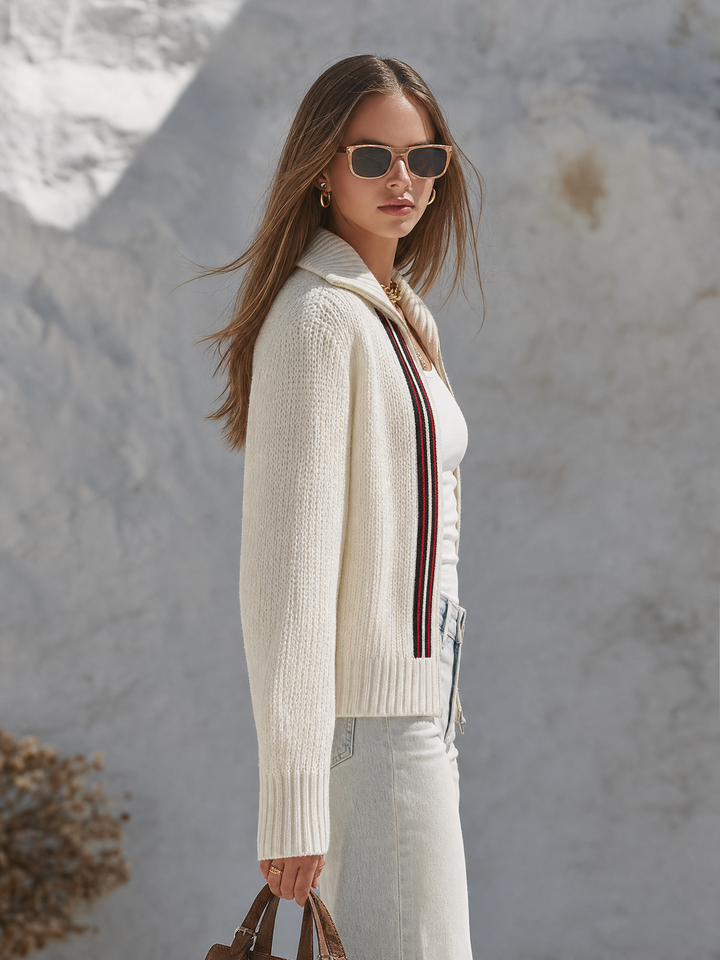 Virela – gestreifte Jacke mit Knopfleiste