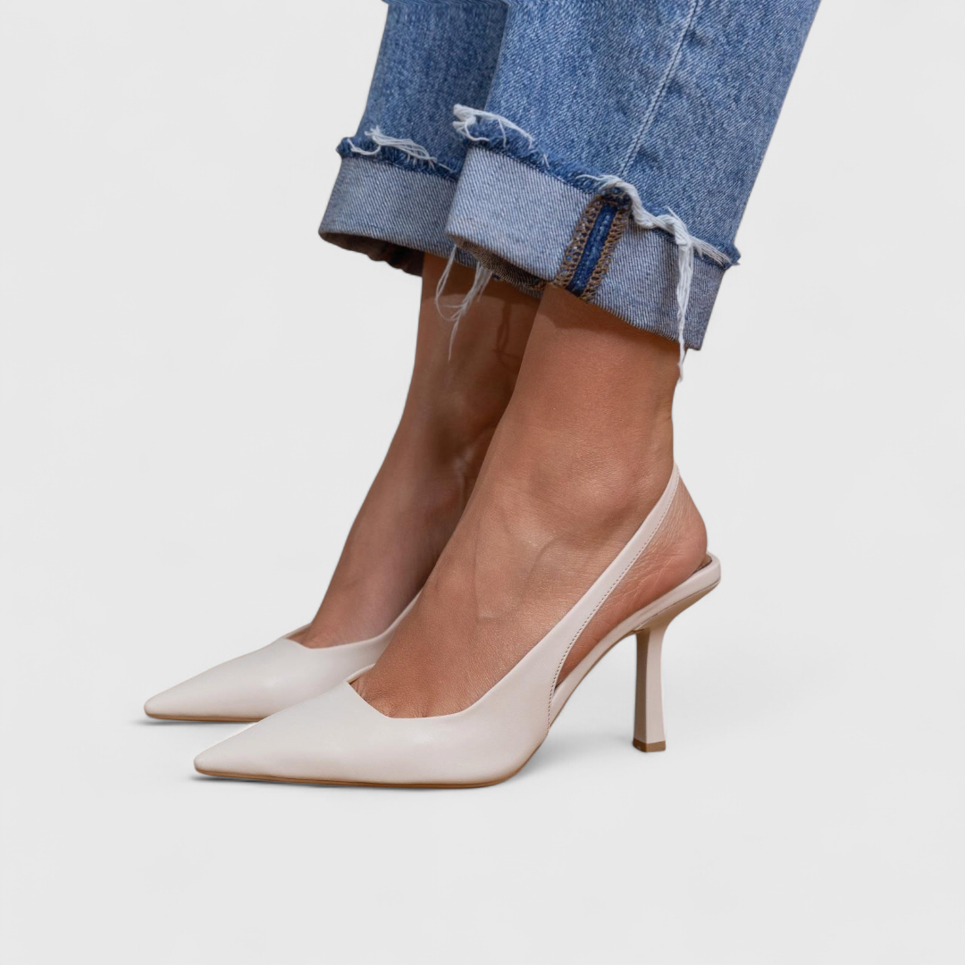 Kalira – Absatzschuhe mit Fersenriemen und Leopardenmuster