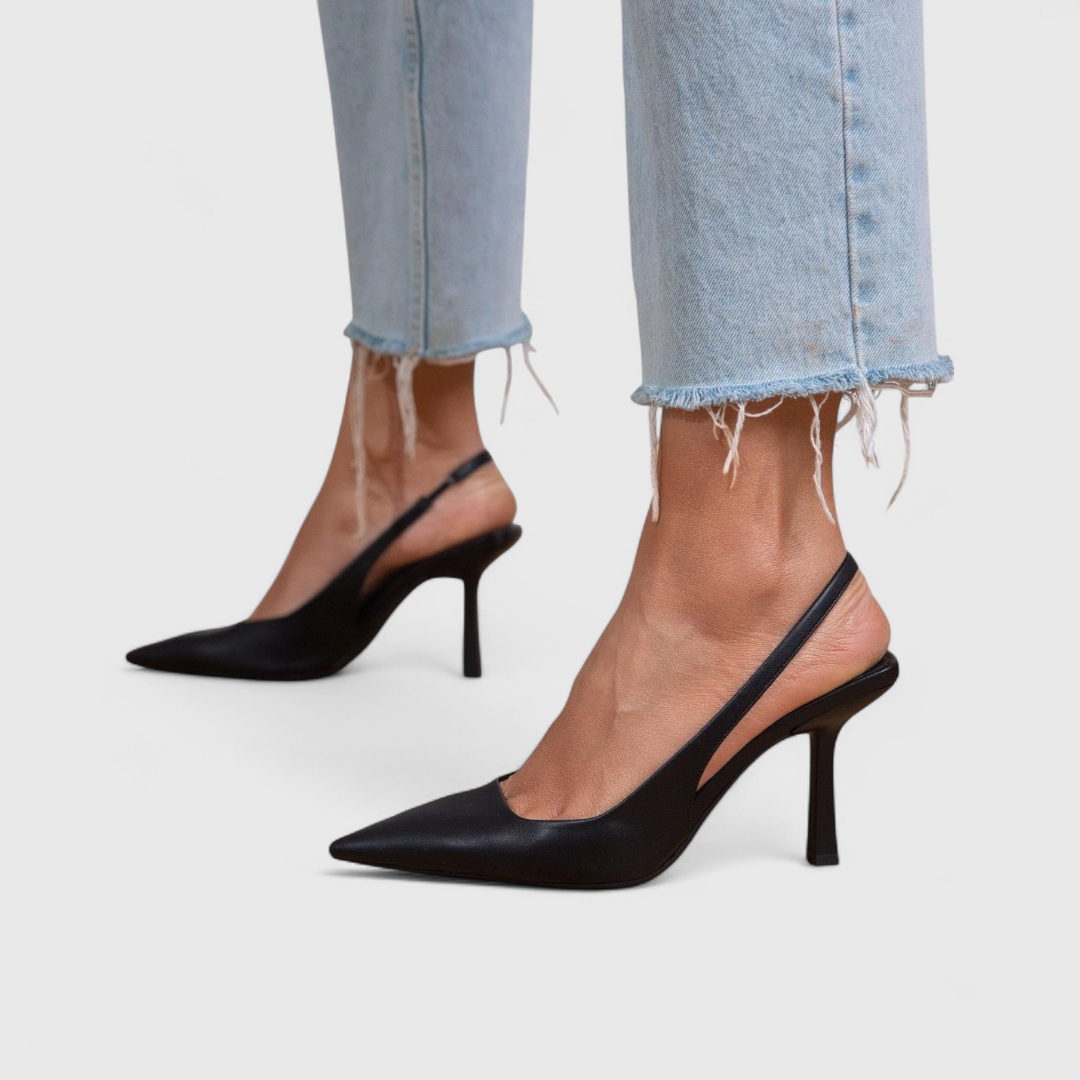 Kalira – Absatzschuhe mit Fersenriemen und Leopardenmuster