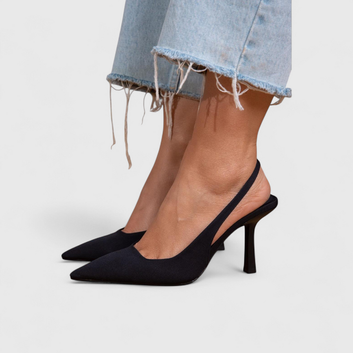Kalira – Absatzschuhe mit Fersenriemen und Leopardenmuster