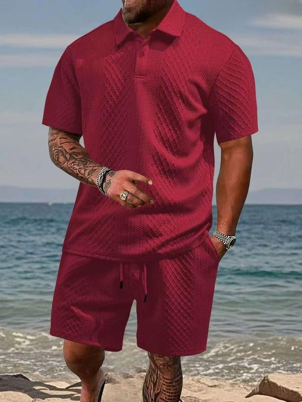 Varlo – Polo- und Shorts-Set aus strukturiertem Stoff