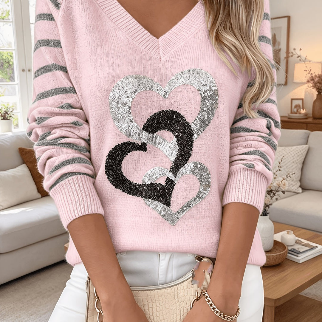 Velara – Strickpullover mit Paillettenbesatz