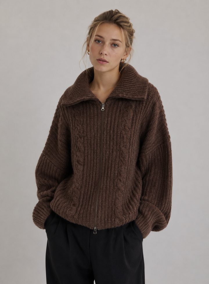 Velira – Frontreißverschluss-Strickjacke