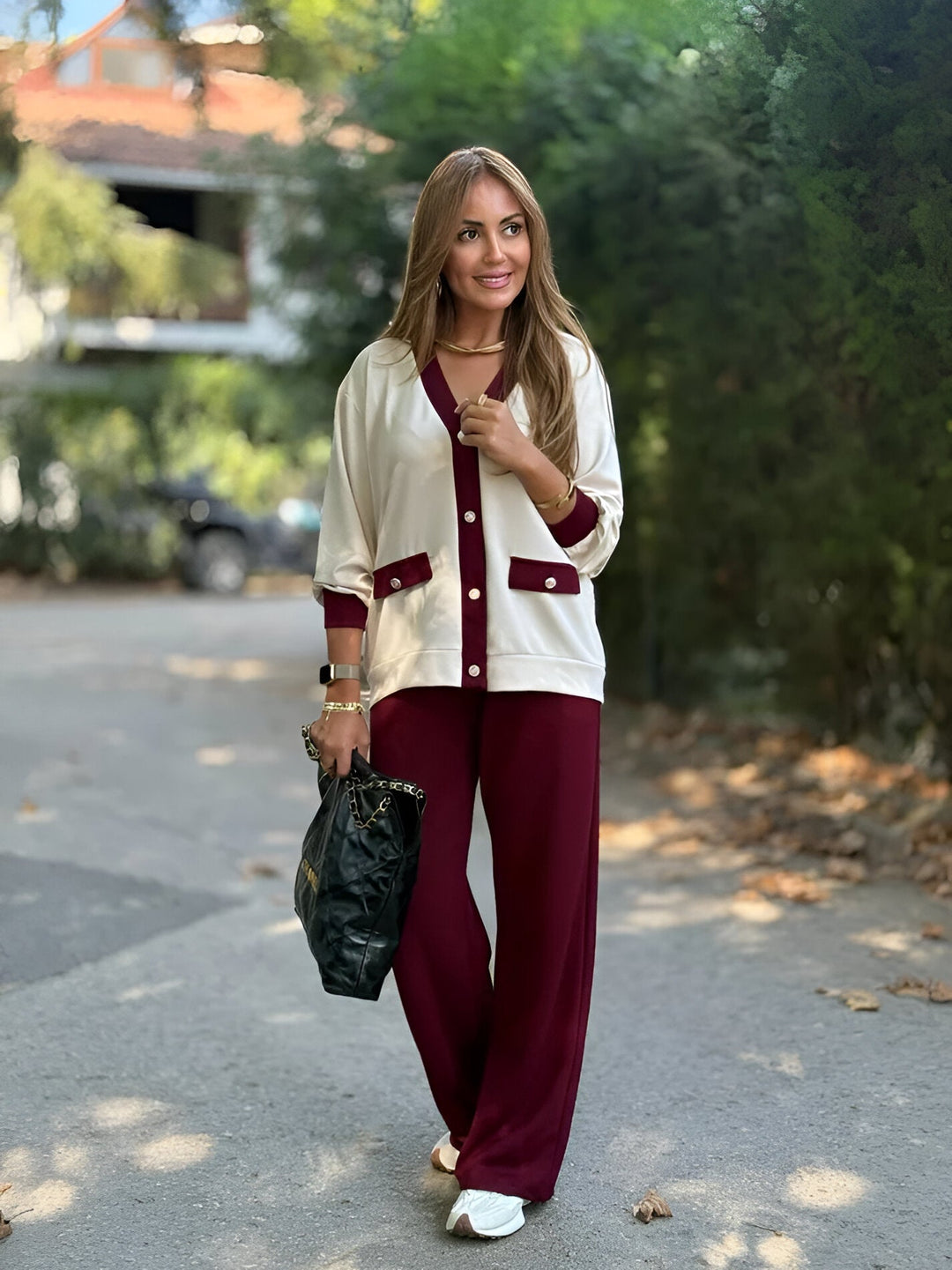 Evoria – Maßgeschneidertes Strickset aus Strickjacke und Hose
