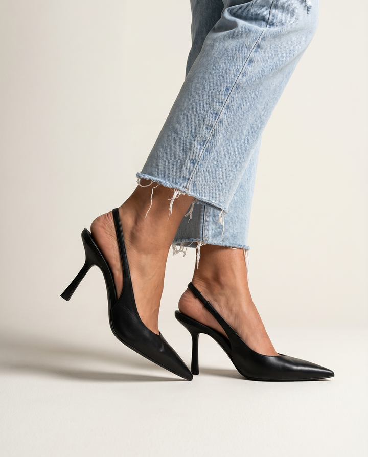 Slingback-Pumps mit Leoparden-Print
