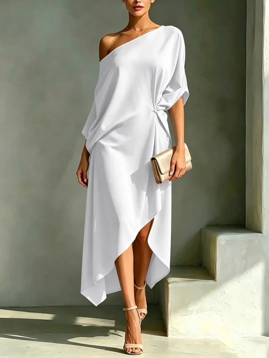 Elyra – Ein-Schulter-Kleid aus Baumwollmischung