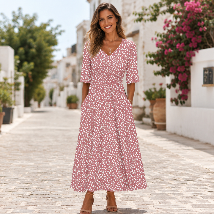 Rilena – drapiertes Jersey-Midikleid