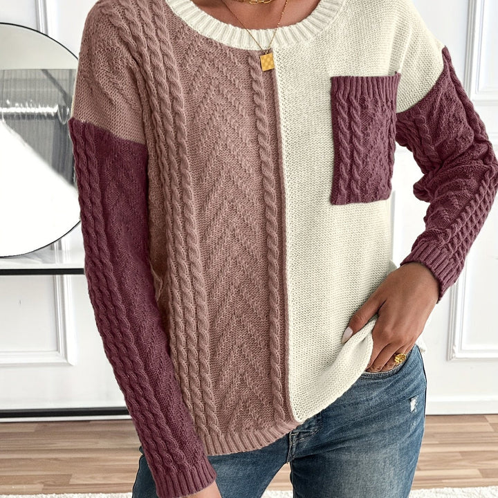 Nireva – Farbblock-Strickpullover