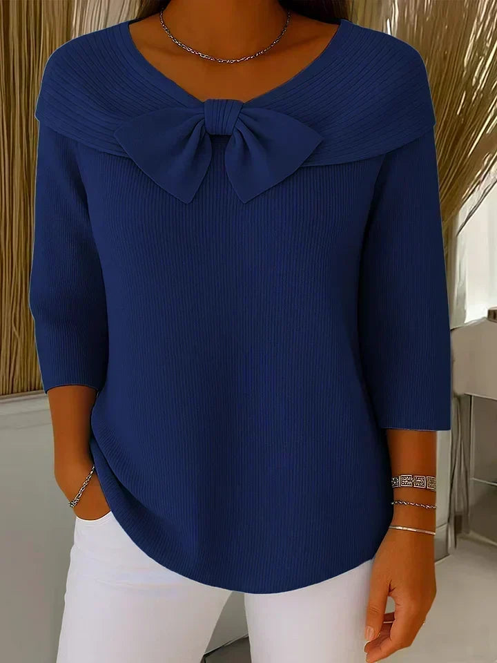 Reniva – Pullover mit Schleifenkragen
