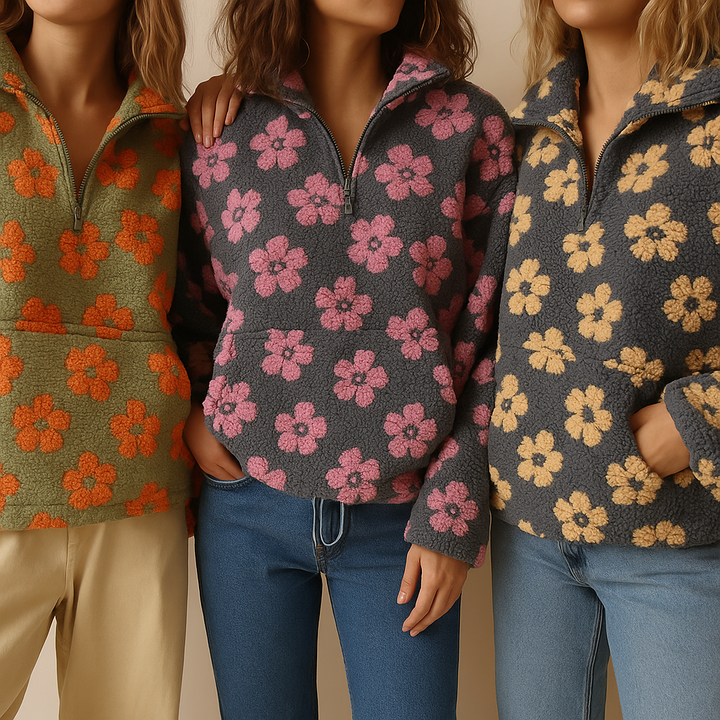 Avenli – floral bedruckter Fleecepullover