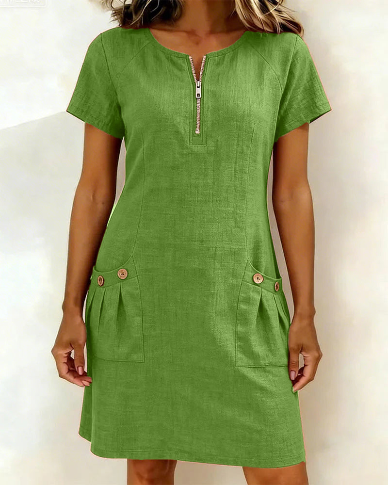 Renavi – A-Linienkleid aus Baumwoll-Leinen