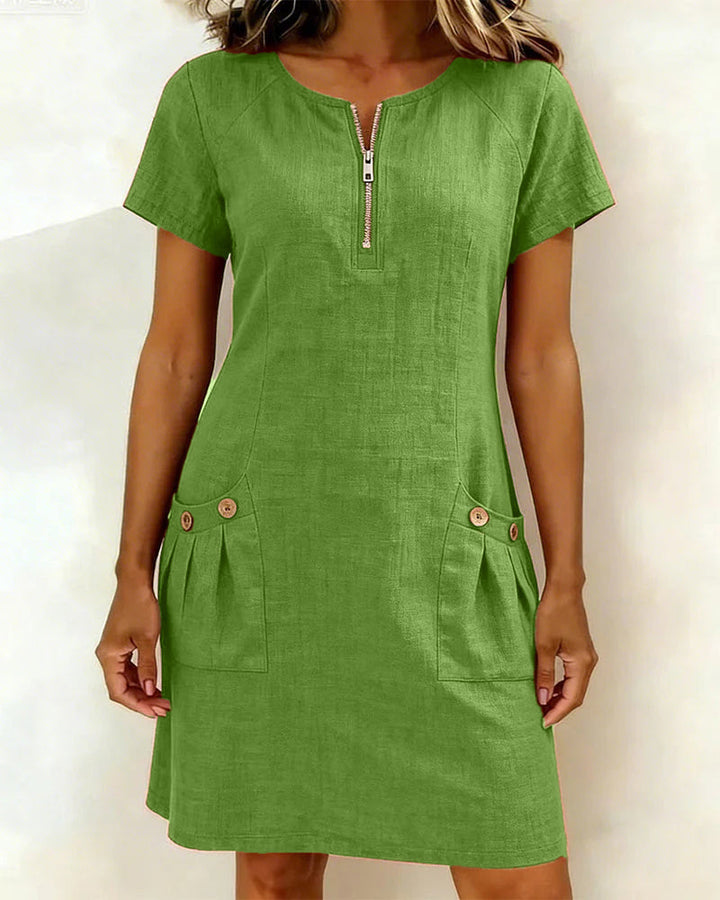 Renavi – A-Linienkleid aus Baumwoll-Leinen