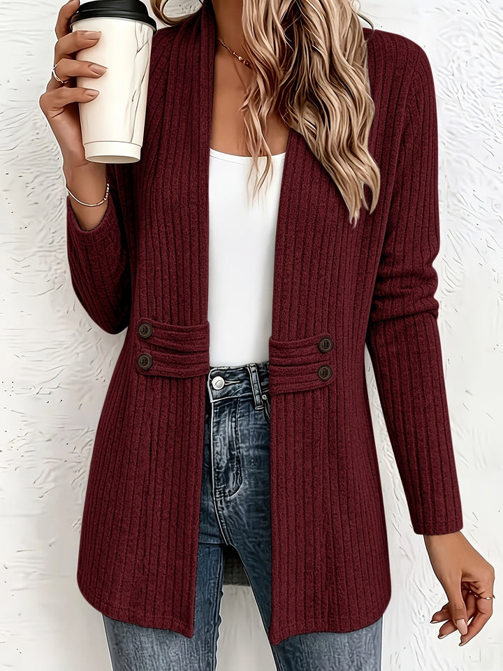 Velira – Doppelreihige Strickjacke
