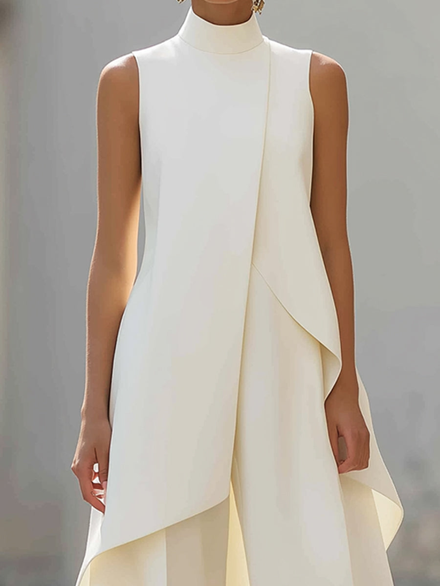 Iverra – Asymmetrischer gewebter Jumpsuit mit Front-Einsatz