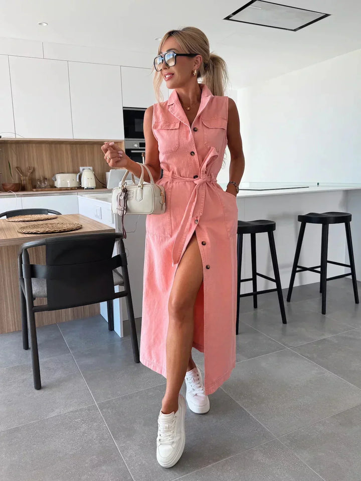 Lysena – Denimkleid mit Knopfleiste