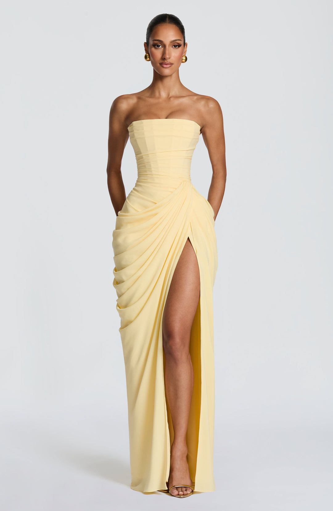 Nelara – Chiffonkleid mit Korsett-Rücken